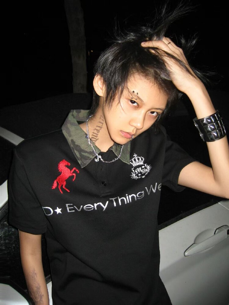 Camouflage Embroidered Street Polo Shirt【s0000018249】