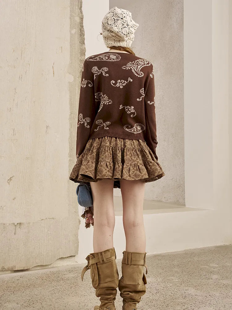 Jacquard Lightweight Long-Sleeve Soft-Fit Knit Cardigan【s0000014064】