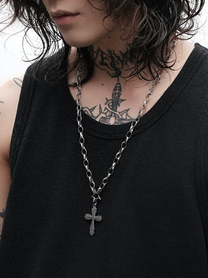 Titanium Steel Cross Clavicle Chain【s0000018988】