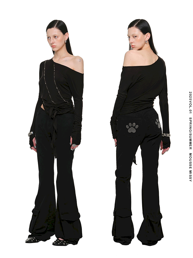 Washed Canvas Retro Flared Pants【s0000011574】