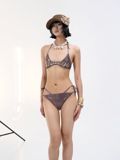 Foil Print Bikini Mesh Set【s0000018480】