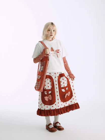 Bow Tie Versatile White Short-Sleeve T-Shirt【s0000013931】