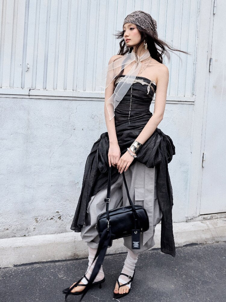 Romantic Lace-Up Bow Bandeau Top【s0000016866】