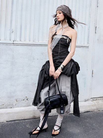 Romantic Lace-Up Bow Bandeau Top【s0000016866】