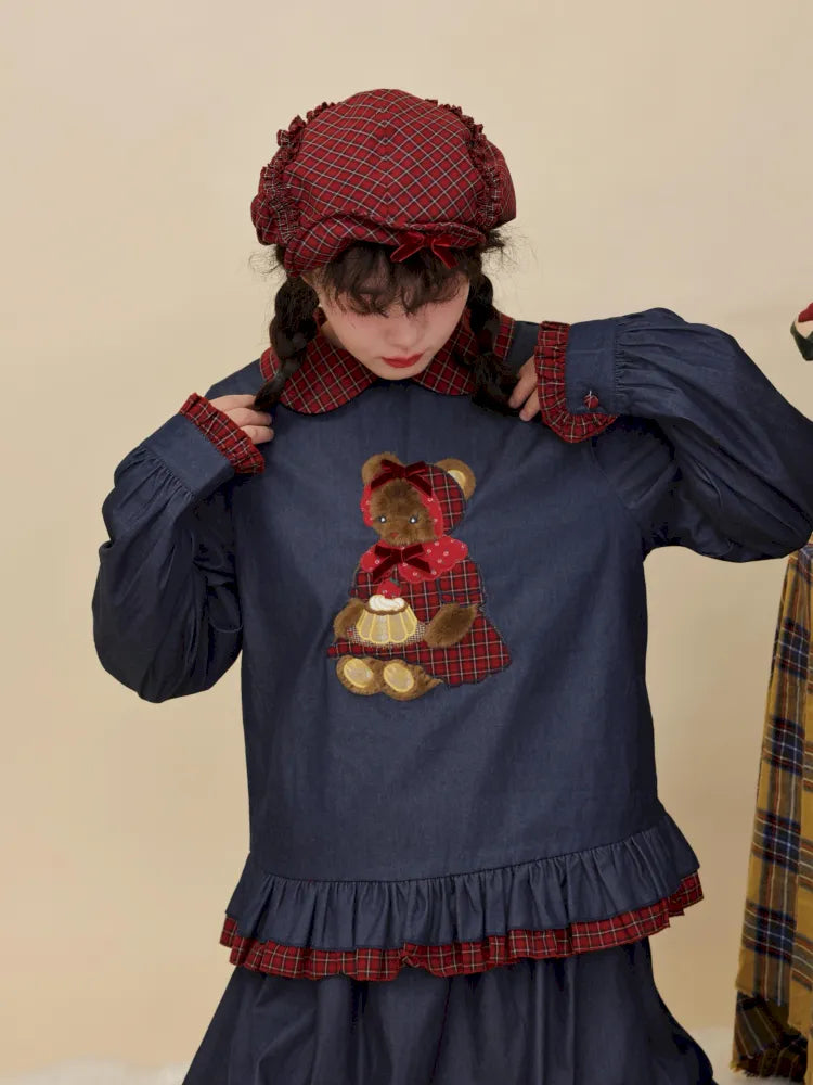 Lace Bow Octagonal Elastic Beret【s0000014177】