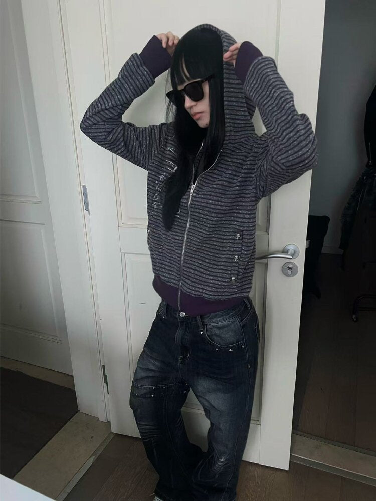 Skull Stud Snowflake Knit Cardigan【s0000019269】