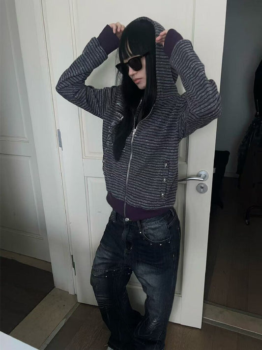 Skull Stud Snowflake Knit Cardigan【s0000019269】