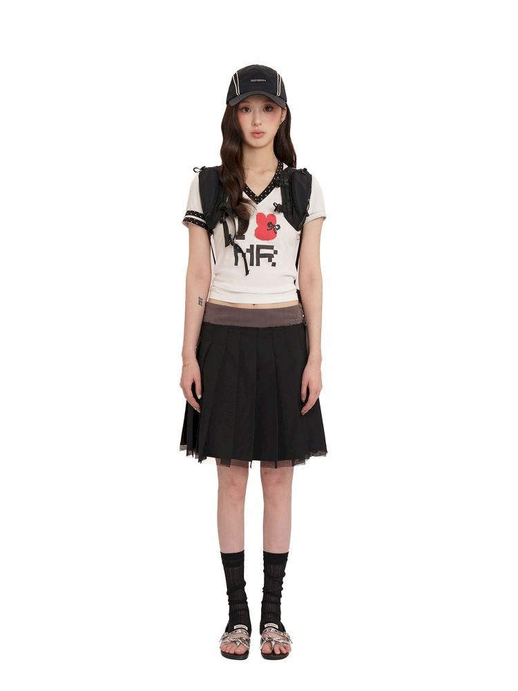 V-Neck Tight-Fitting T-Shirt【s0000012558】