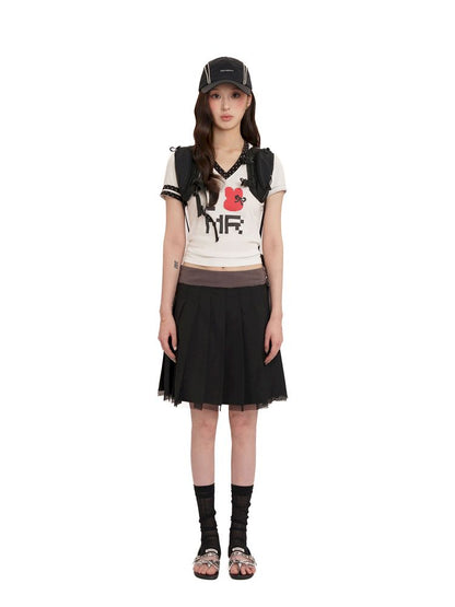 V-Neck Tight-Fitting T-Shirt【s0000012558】