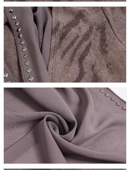 Knitted Chiffon Stitched Cardigan【s0000016059】