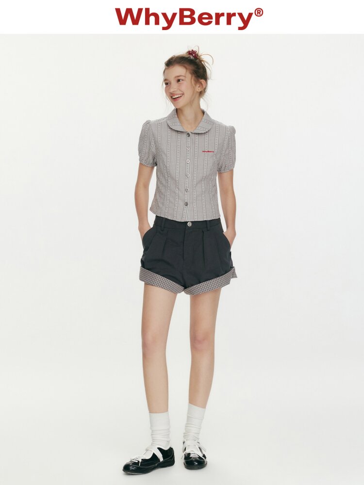 Flower Story Red Plaid Doll Shirt【s0000015687】