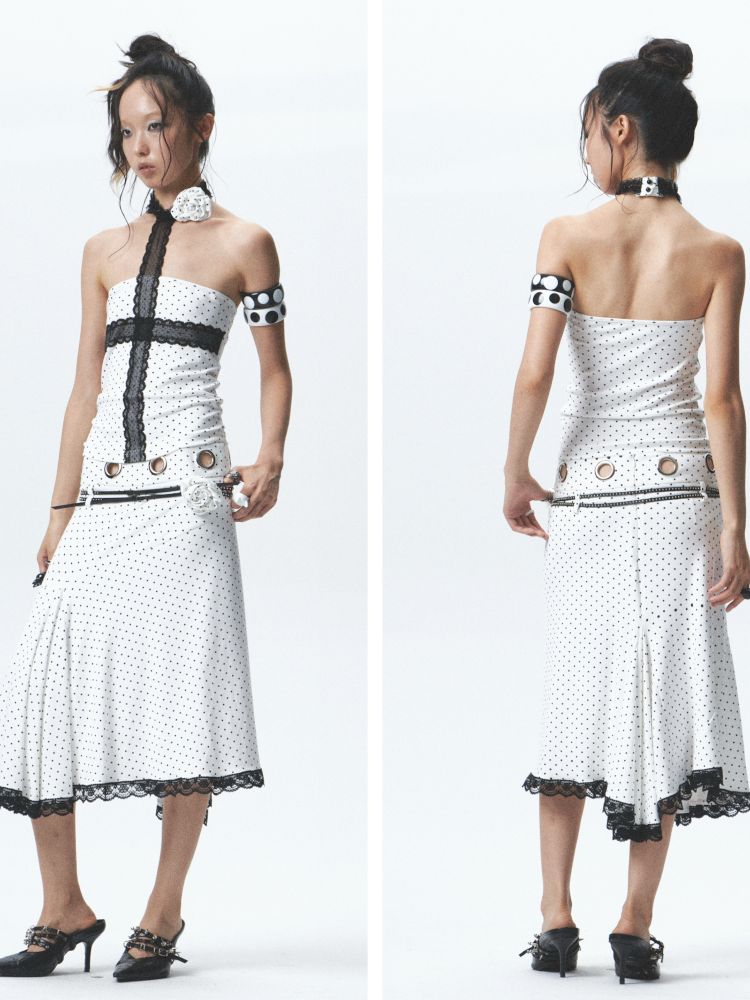 Strapless halter neck tank top and skirt【s0000012680】