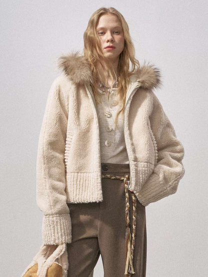 Bear Ears Velvet Faux Fur Jacket【s0000015235】