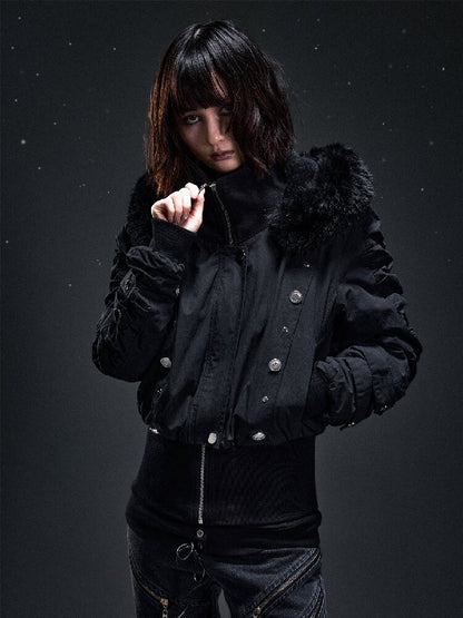 Punk Devil Hooded Eco Fur Coat【s0000019297】