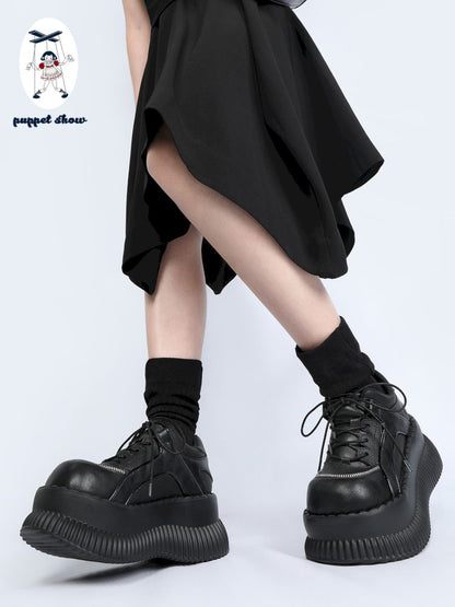 Gothic subculture lace up thick bottom shoes【s0000013710】