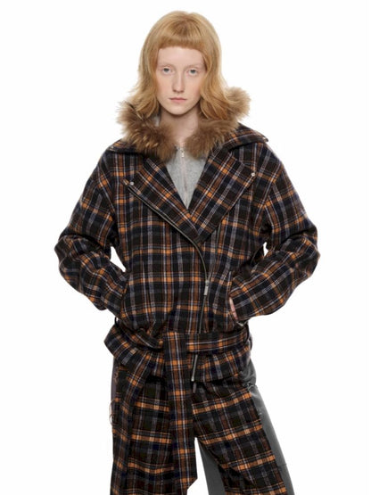 Plaid Tweed Biker Suit [S0000010641]