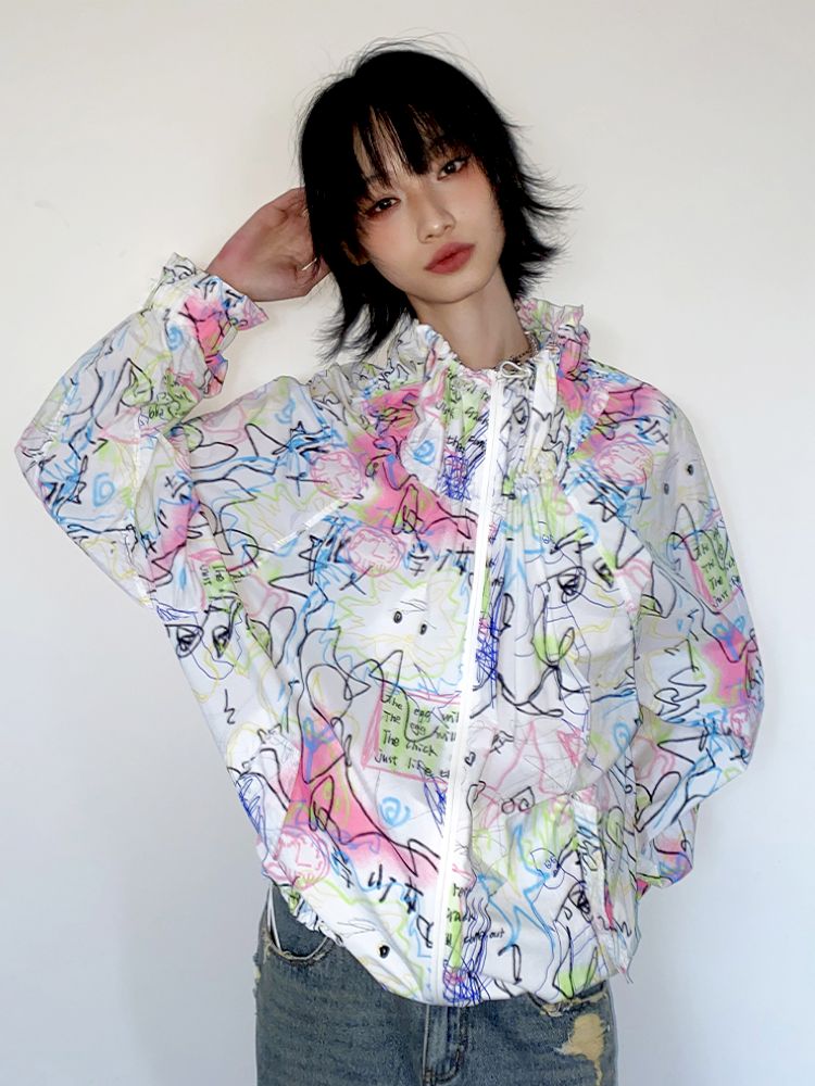Graffiti Pod Collar Sunbrella Jacket【s0000012418】