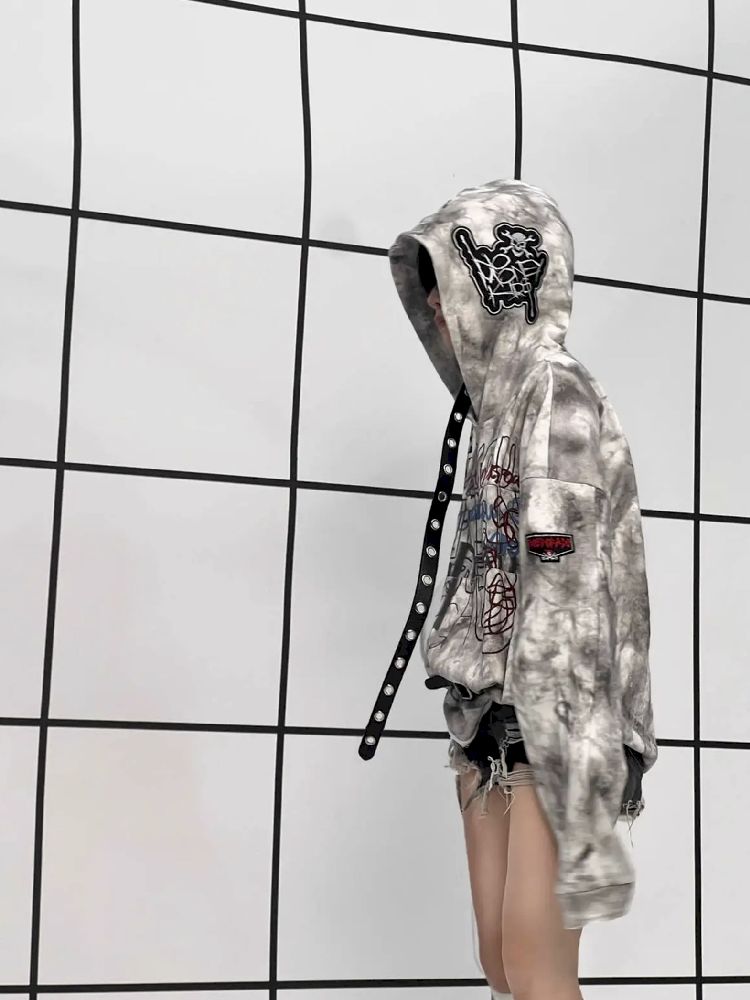 White Graffiti Hoodie【s0000011688】