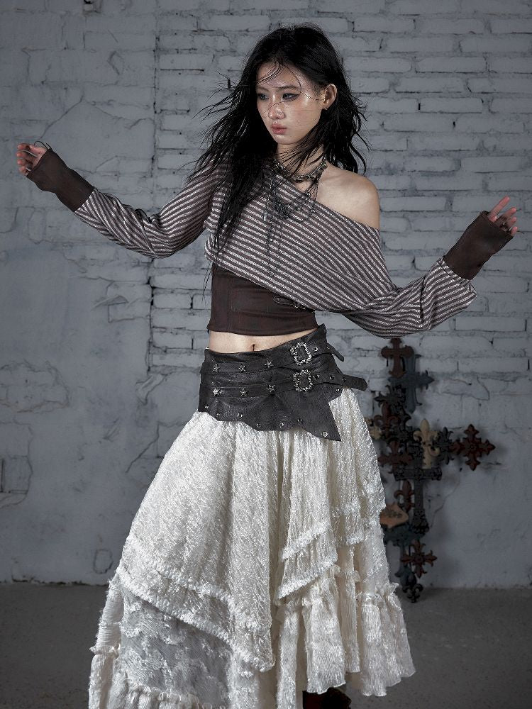 One Neck Tie Long Sleeve Short Top【s0000011832】