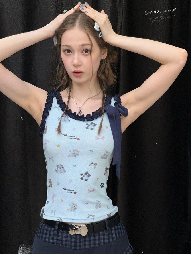 Printed Fungus Slim Camisole Top【s0000016622】