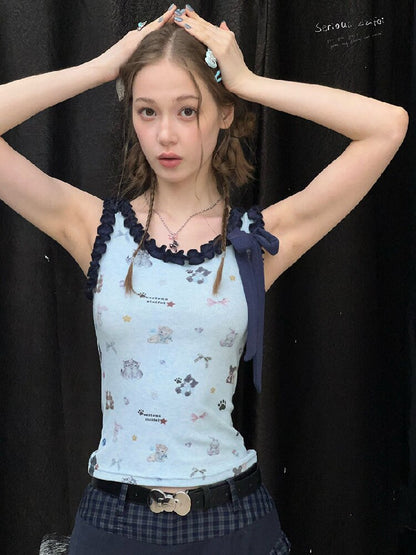 Printed Fungus Slim Camisole Top【s0000016622】