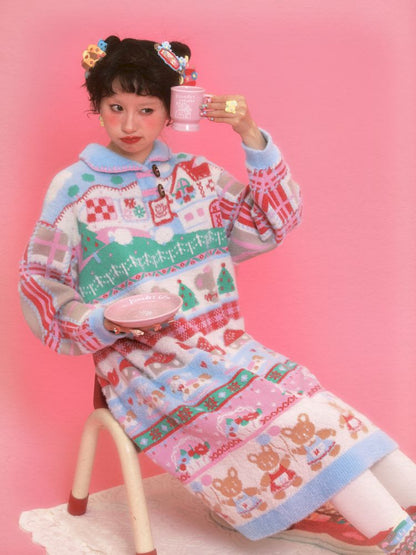 Knit Sweater Dress Long【s0000011322】