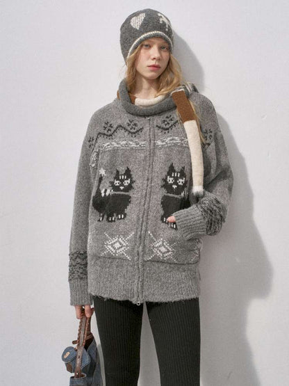 Concubine Cat Hoop Yarn Knit Jacket【s0000015227】