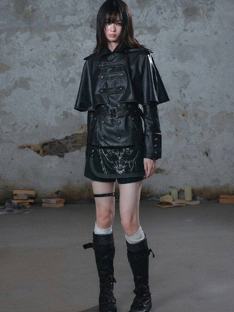 Vintage Belt Cavalry Cape Jacket【s0000018520】