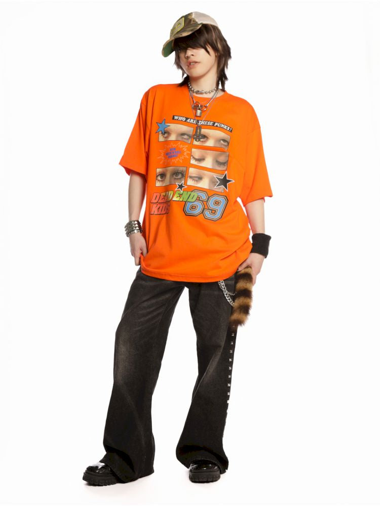 Hip Hop Trend Couple Loose Multicolor T-Shirt【s0000013603】
