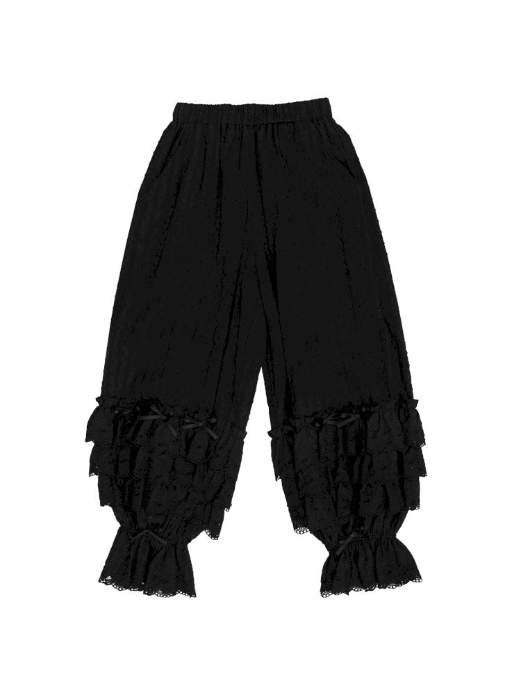 Cute bubble multi-layered lace bows pants【s0000012765】