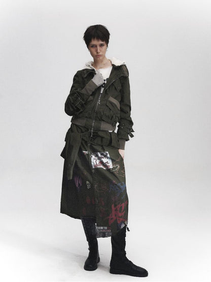 Airbrushed Denim Punk Halter Skirt【s0000011630】