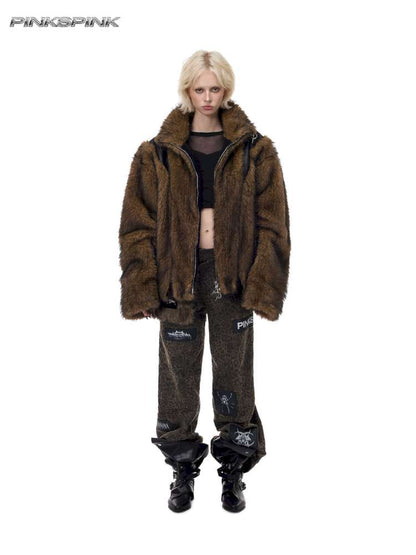 Electric Moon Stitching Fur Jacket【s0000015138】