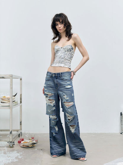 Straight Leg Wide Jeans【s0000012412】