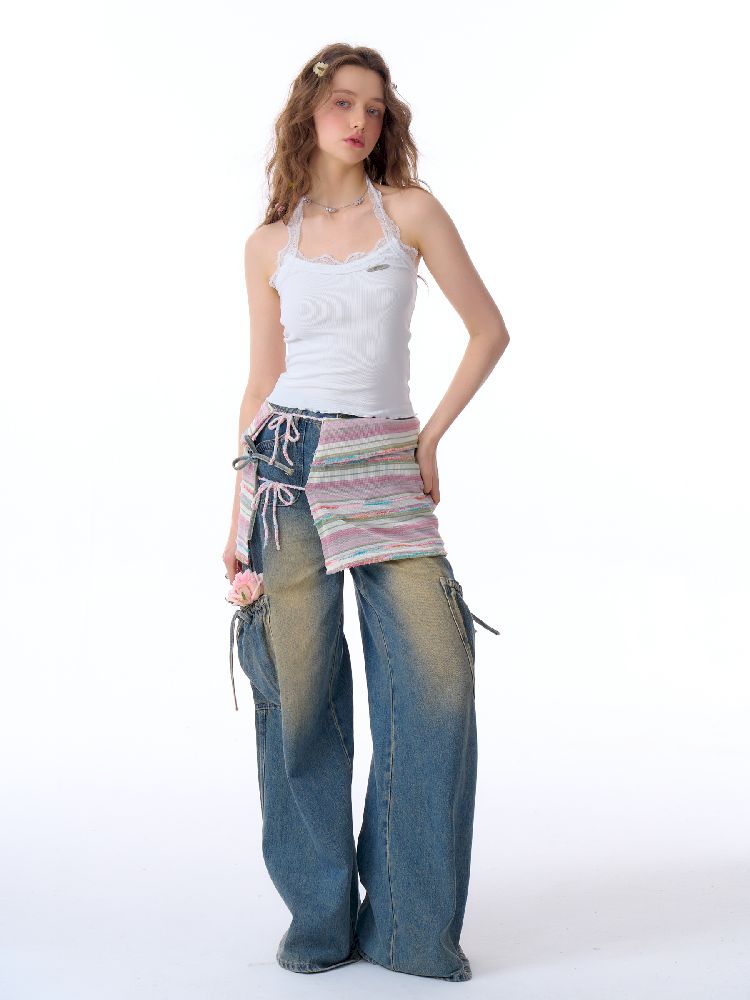 Lace Knit Hanging Neck Vest Camisole【s0000011678】