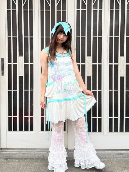 Printed Casual Mesh Tank Dress【s0000017762】