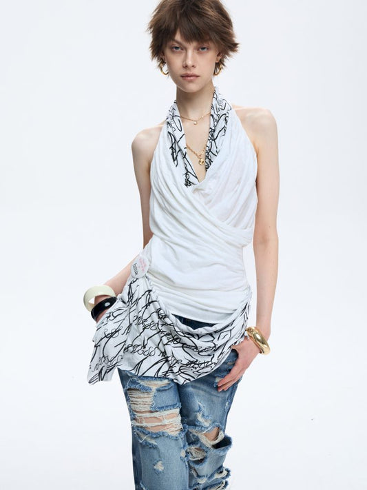 Printed pleated T-shirt dress【s0000012874】