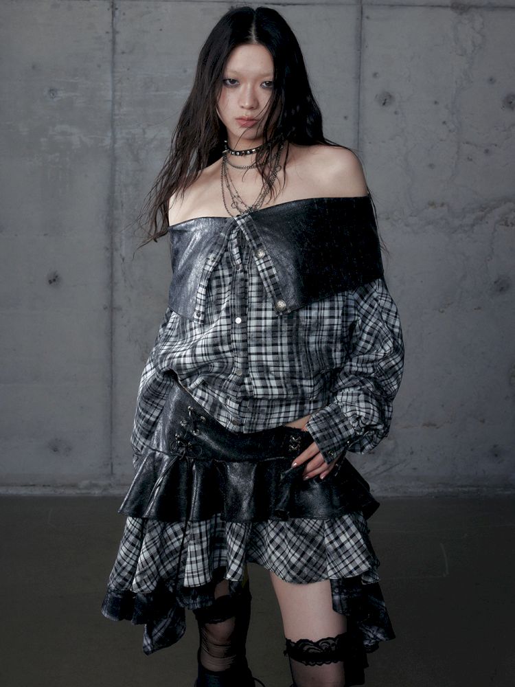 Back leather long sleeve sweater jacket【s0000013477】