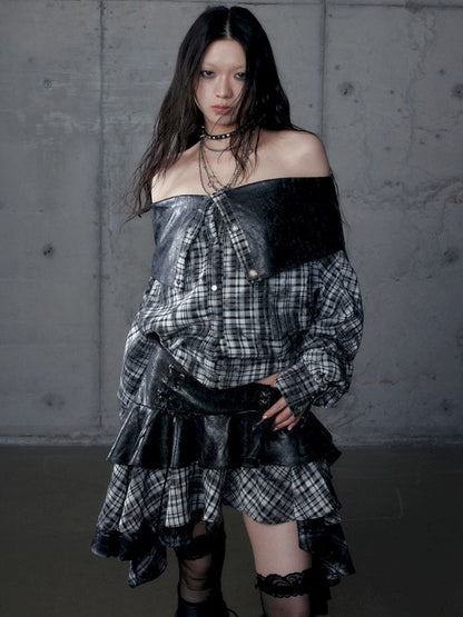 Back leather long sleeve sweater jacket【s0000013477】