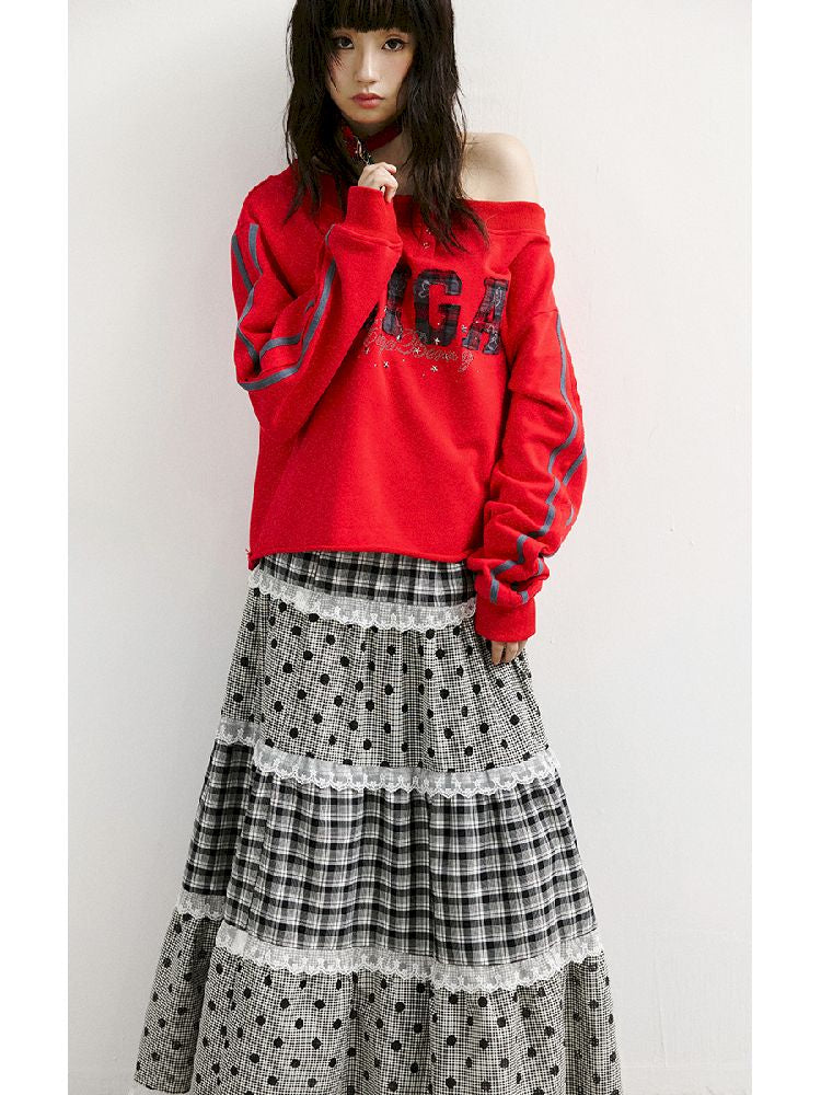 Large Hem A-line Long Half Skirt【s0000011420】