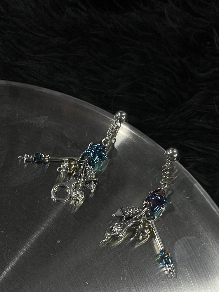 Handmade Punk Space Odyssey Earrings【s0000018877】
