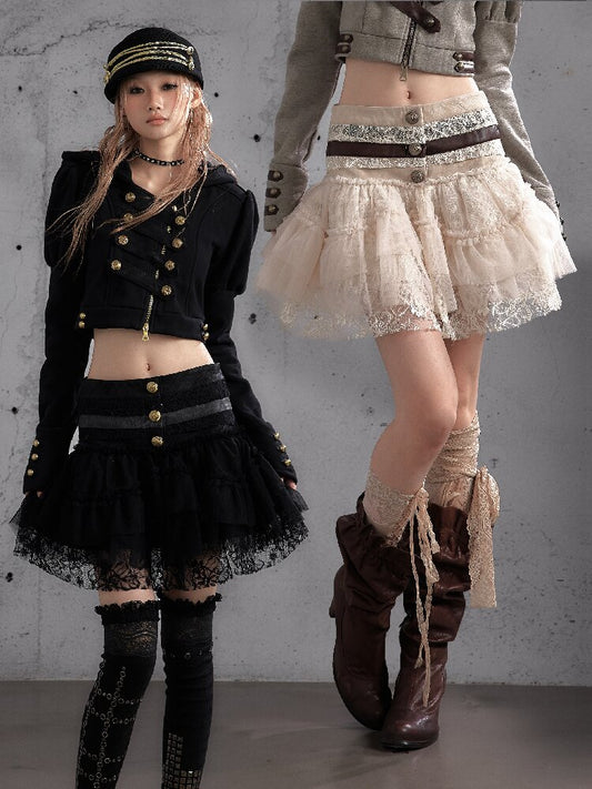 Vintage Layered Mesh Puffy Skirt【s0000019151】