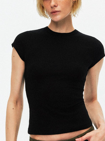 Slim Crew Neck Short Sleeved Tee【s0000015922】