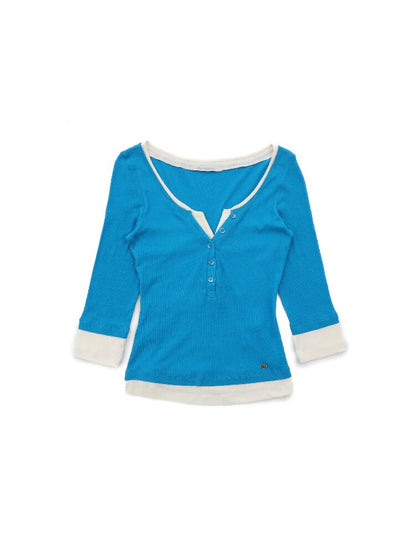 Two Piece Contrasting Henry Top【s0000016112】