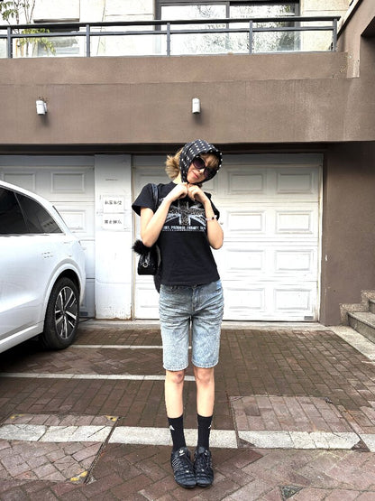 Leopard Print Flag Crew T-Shirt【s0000018215】