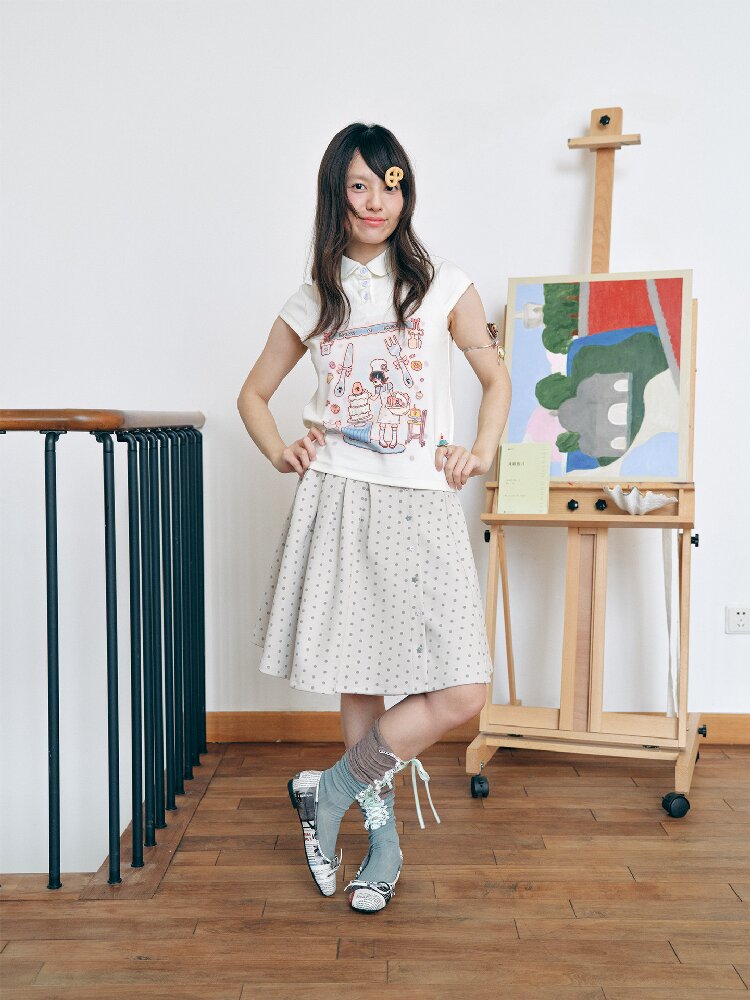 Minimalist Pleated Colorblock Skirt【s0000018718】