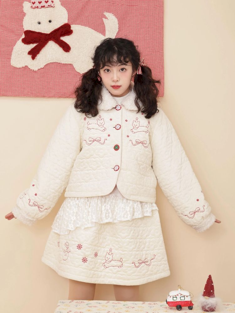 Doll Collar Cotton Half Skirt Set【s0000011201】