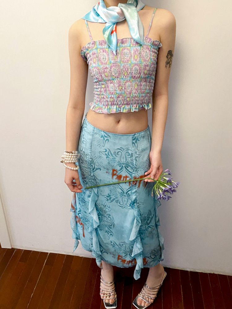 Wallpaper High Waist Skinny Skirt【s0000012269】