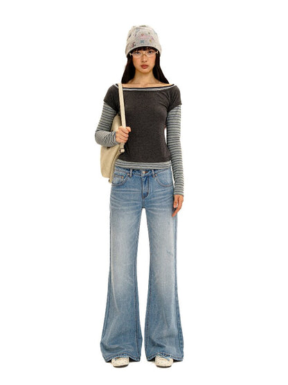 Lyocell Acetic Acid Bootcut Jeans【s0000016423】