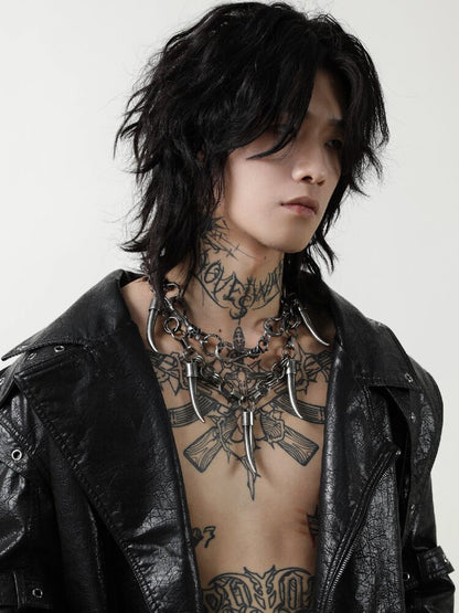Retro Skull Lock Heavy Punk Chain【s0000018969】