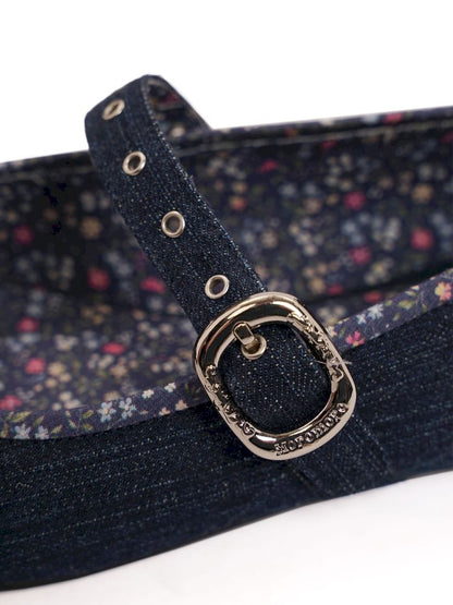 Square head single buckle ballet shoes【s0000013455】